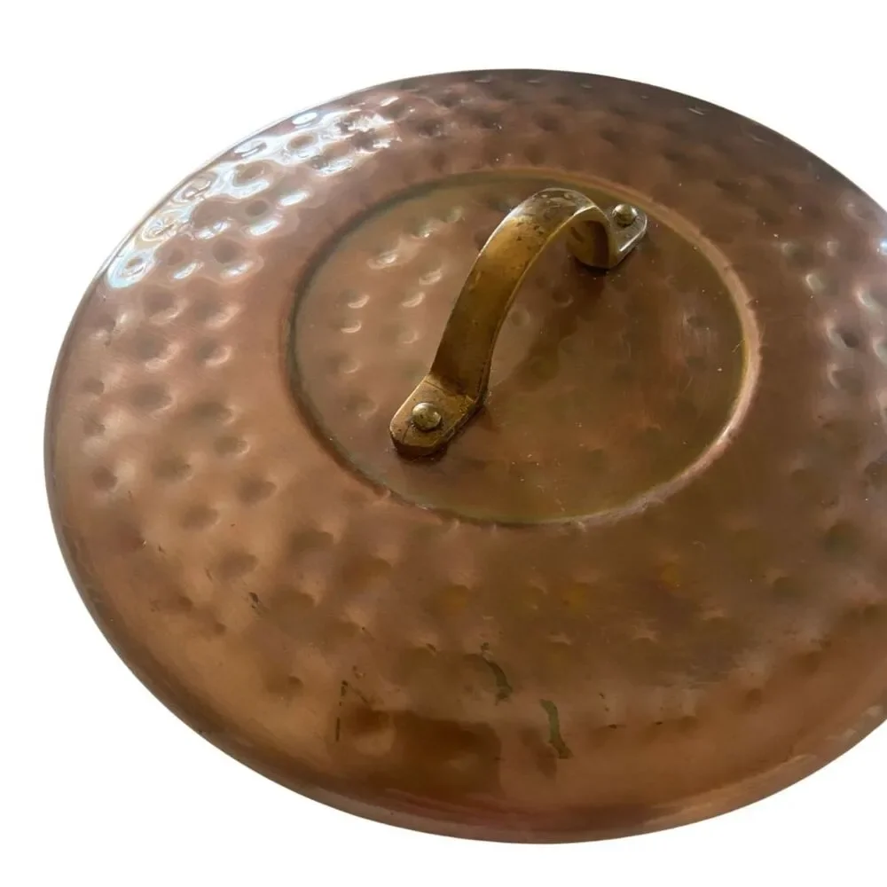 Hammered Copper Nesting Canister Set 3 Brass Handles Stainless India